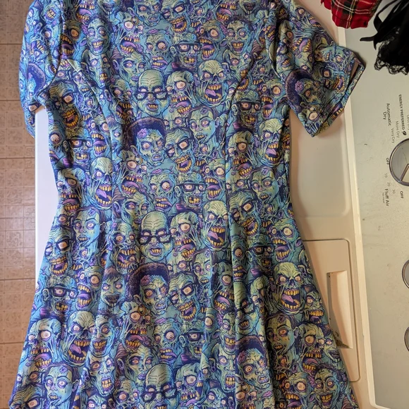 Blackmilk Zombie Skater Dress Psychobilly Goth Halloween Spooky Medium - Picture 4 of 5